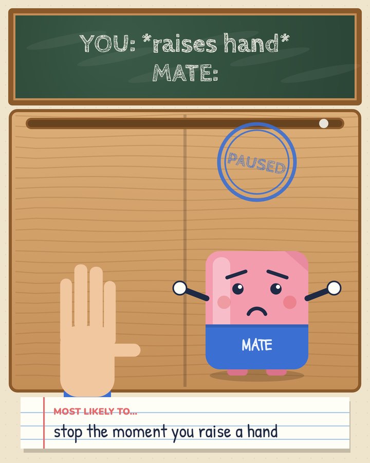 Stops when you raise your hand