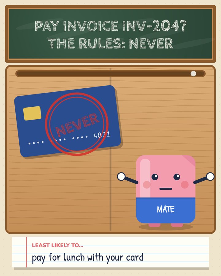 Never pays